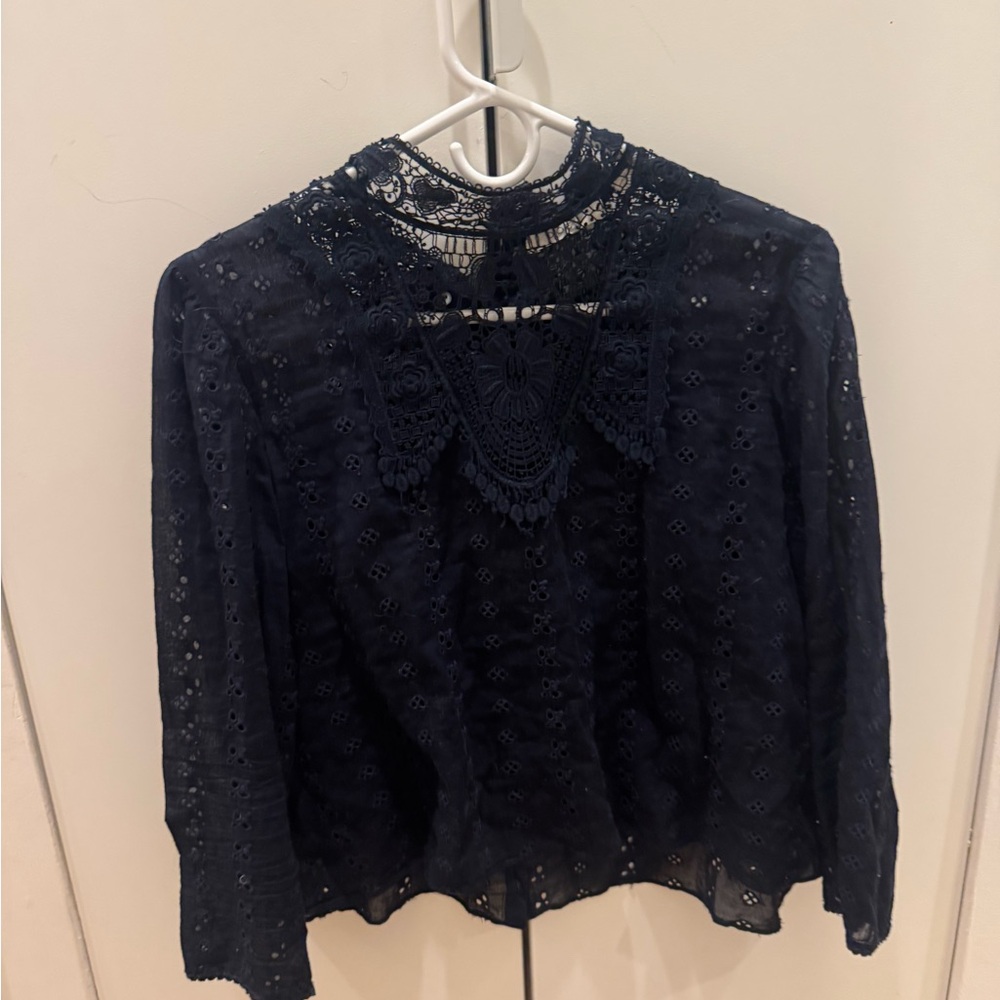 Doen Navy Lace Blouse
